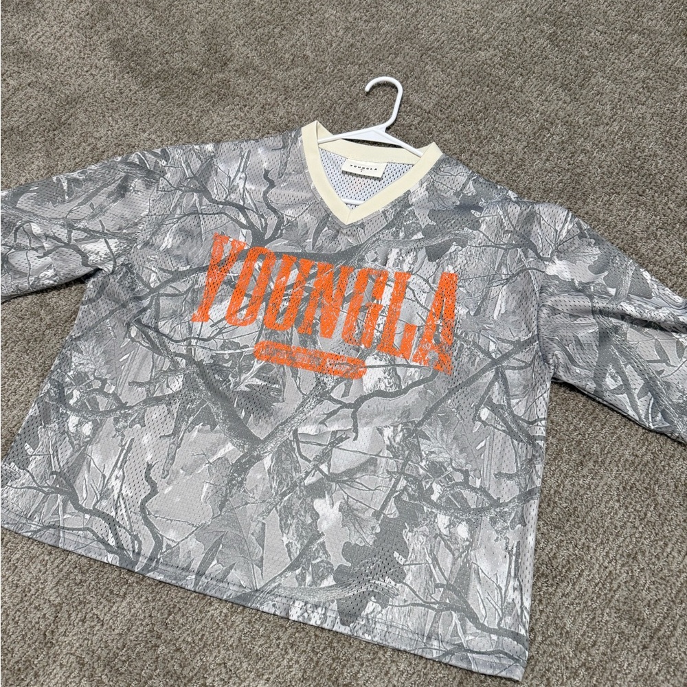 Young La meshed cropped shirt